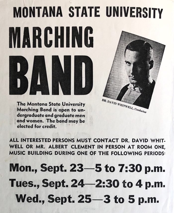 Montana State University Marching Band recruitment poster